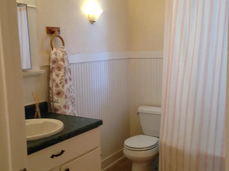 The bath is invitingly lIght and airy, with lovely fixtures and large window for lost of natural light. New lighting fixtures, heating with central heat and air and additional heat in separate unit for additional warmth.