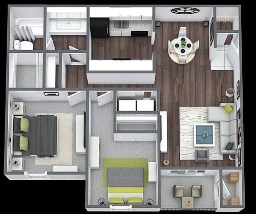 Floor plan 2 Bedroom 1.5 Bathroom WC