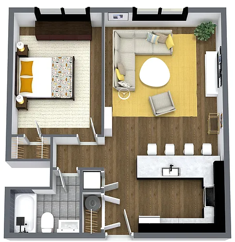 Floor plan Gorgas - 1 Bedroom