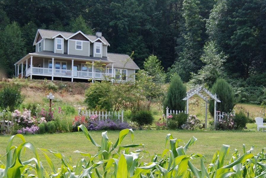 View from the field. The gardens change from season to season and year to year.
