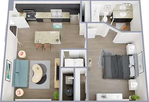 One bedroom, one bath, 625 square foot apartment One bedroom, one bath, 625 square foot apartment