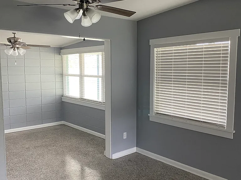 Living room and dining room