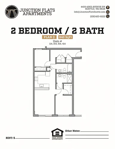 Floor plan 2 Bed 2 Bath B Flats