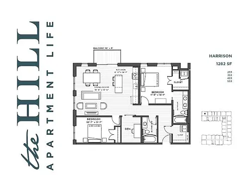 Floor plan B9 + Den