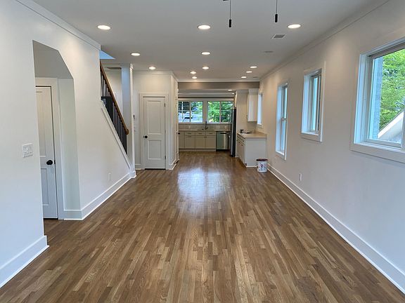 Looking into the kitchen from the living room.