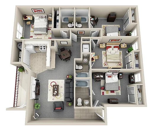 Floor plan 4 Bedroom-4 Bathroom