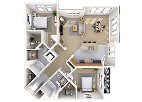 Floor plan 2 Bed 2 Bath