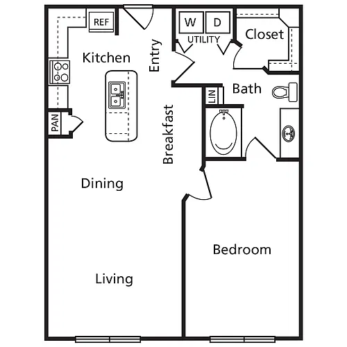 Floor plan A04 - The Neil - 741 sqft