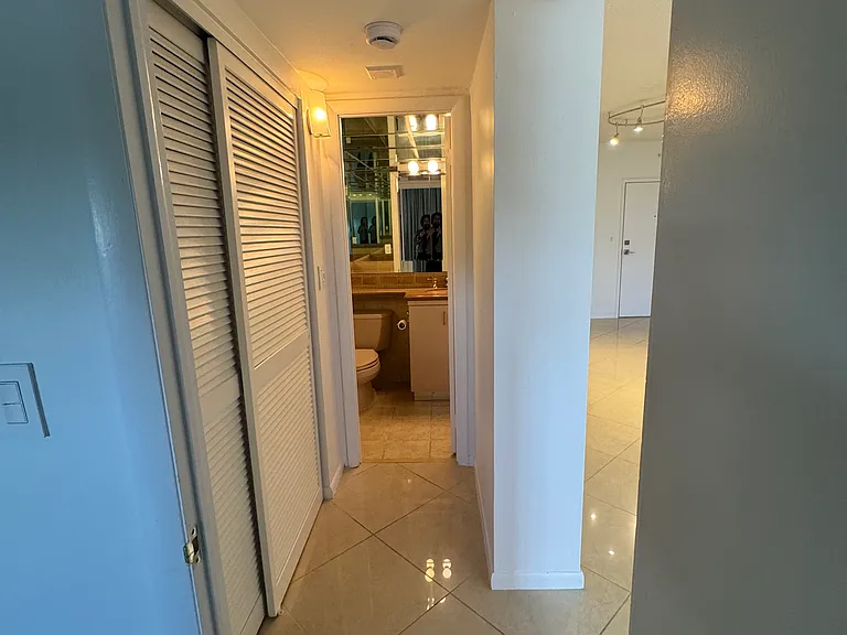 Hallway to guest bathroom