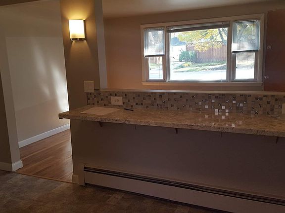 View of living room and breakfast bar from the kitchen