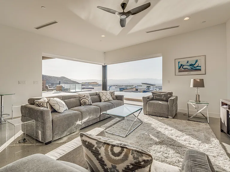 Living Room w/Disappearing Sliding Glass Doors