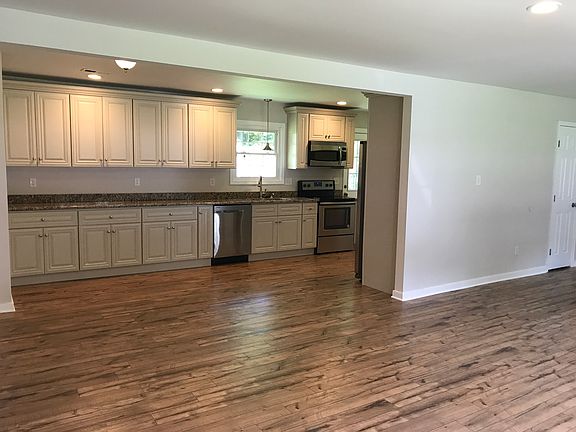 View of kitchen cabinets