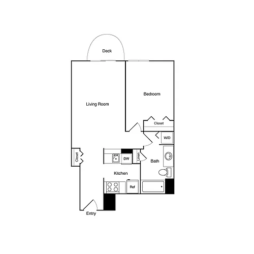 Floor plan 1 Bed 207 SE