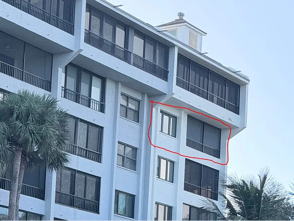 Backside of building showing end unit location