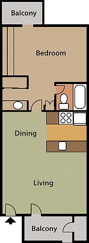 Floor plan Floorplan C 1x1