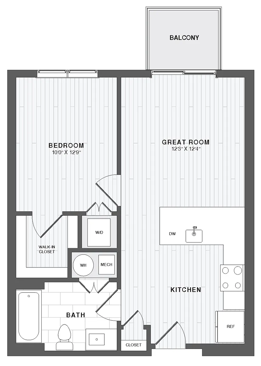 Floor plan 1 Bed/1 Bath-A2