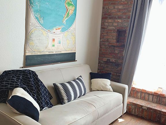 Couch with pullout sofa.