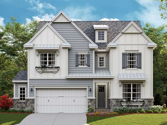 Hermosa A - American Cottage 2-Car Front Load Garage Optional Garage Workshop Note Renderings