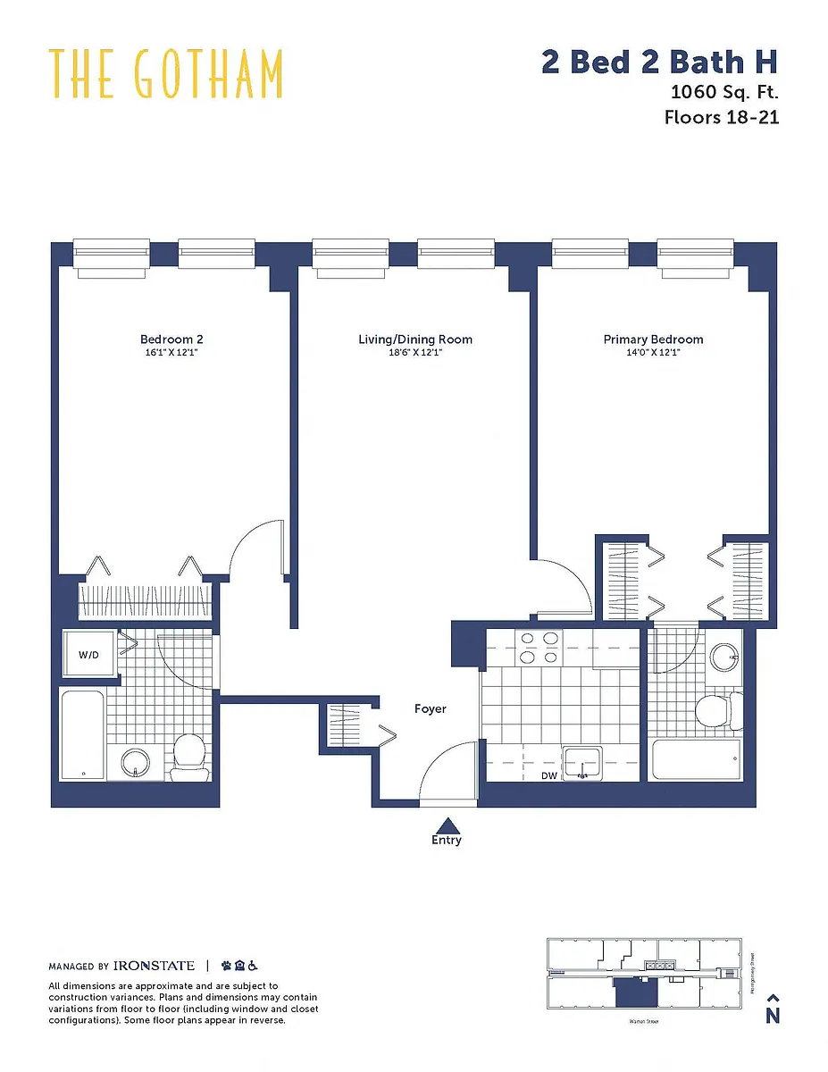 Floor plan 2 Bed 2 Bath H