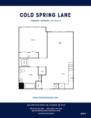 Floor plan 1 Bedroom