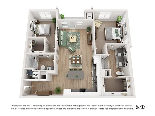 Floor plan 2x2B-1171