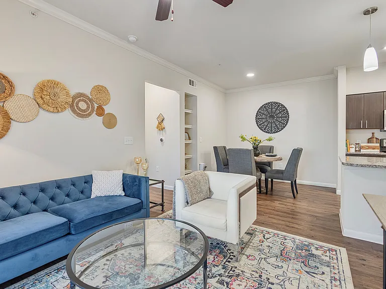 Living Area with Plank Flooring