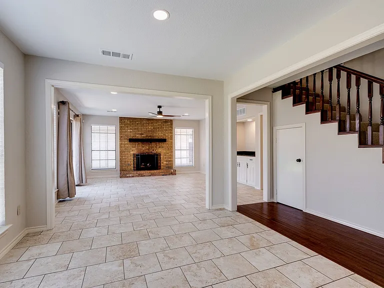Open concept for living and dining.