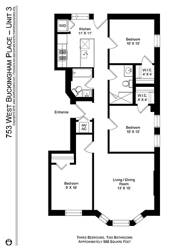 Floor plan Three Bedroom