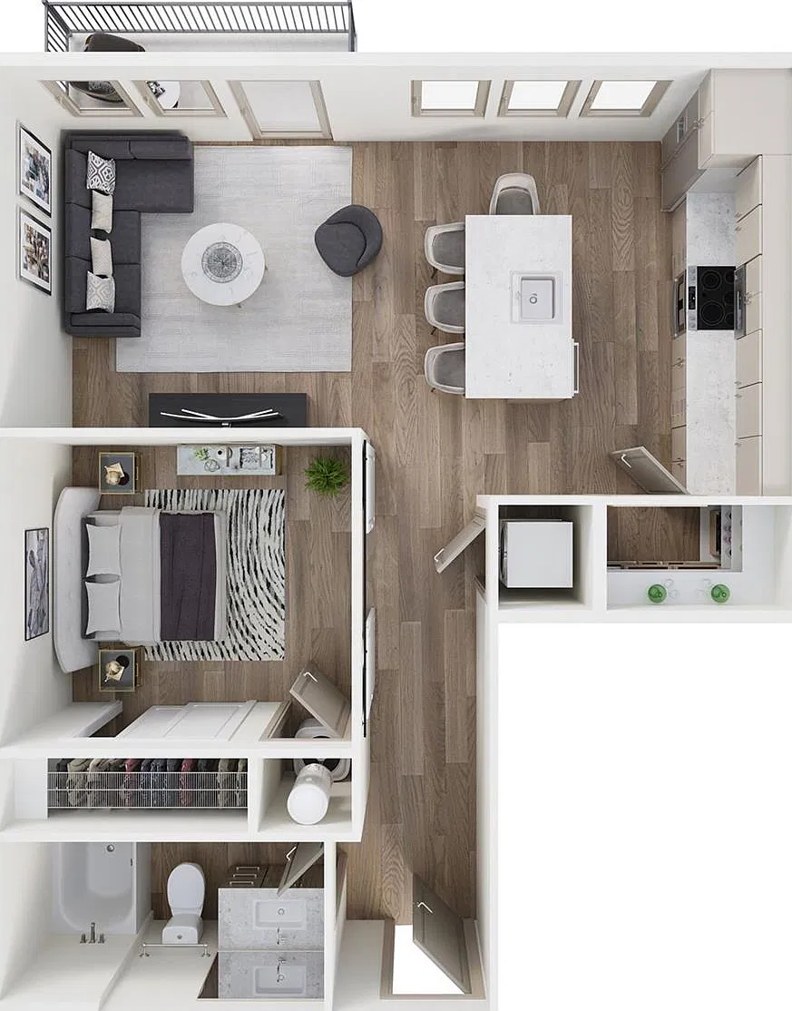 1 bed, 1.0 bath, 684 sqft, $1,800 — Photo 2