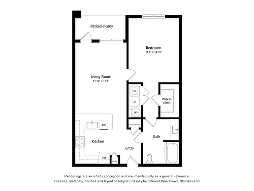 Floor plan A1P - Patio