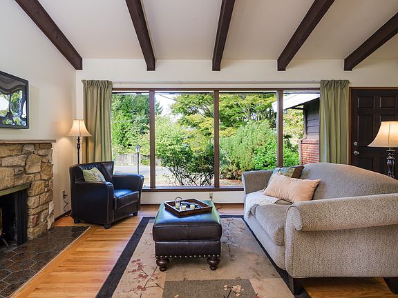 Large living room windows with West exposure