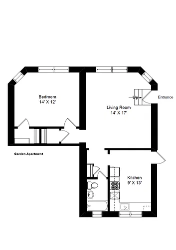 Floor plan Garden 1 Bedroom