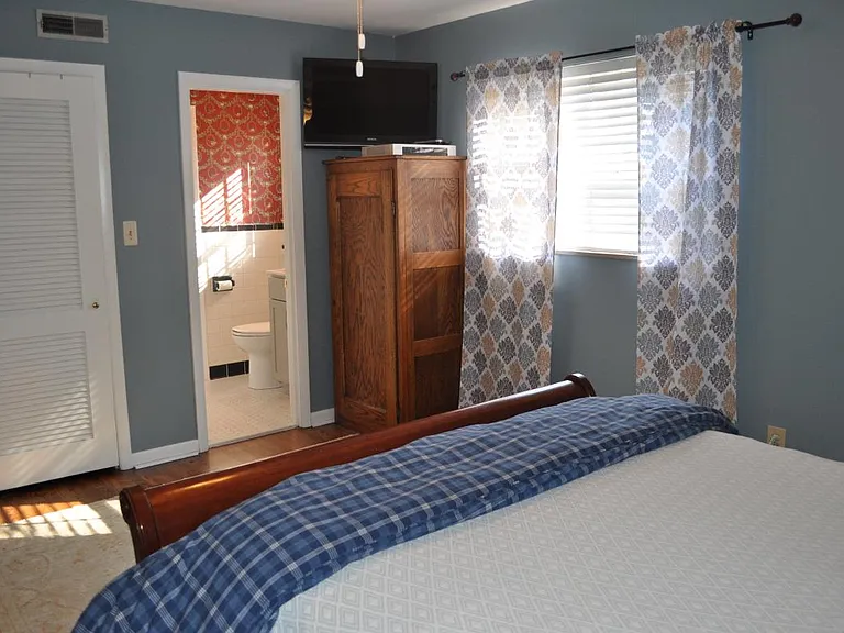 Master bedroom with adjoining bath