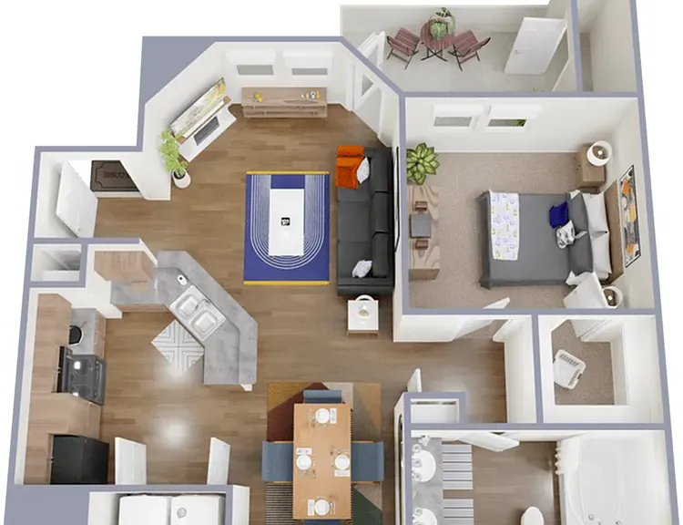 A4 - 752 square foot, one bedroom, one bath apartment A4 - 752 square foot, one bedroom, one bath apartment
