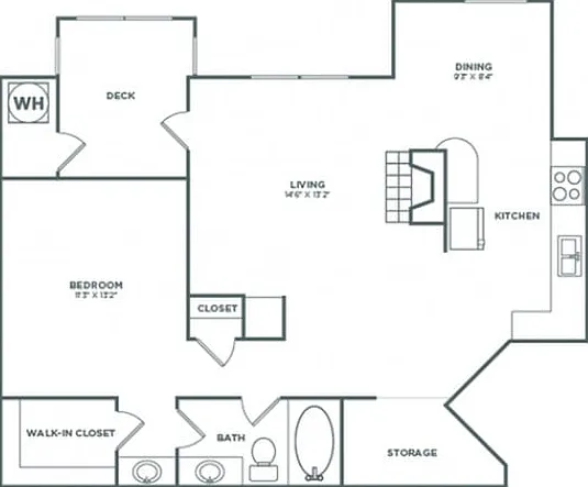One Bedroom One Bath (803 SF) One Bedroom One Bath (803 SF)