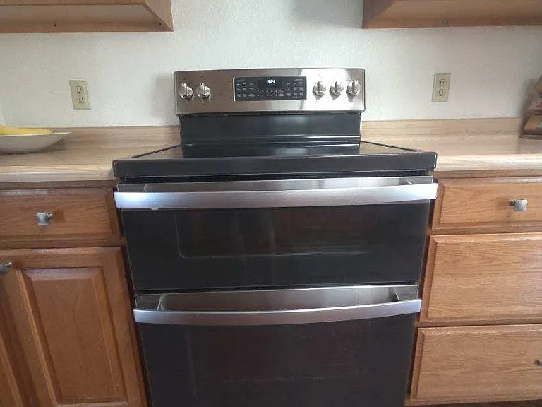 Double oven with bottom oven convection.