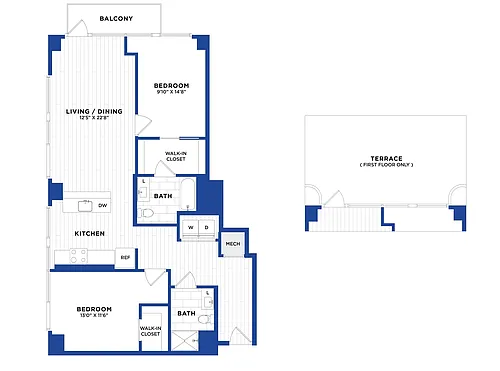 Floor plan 2 Bed/2 Bath-P3.1