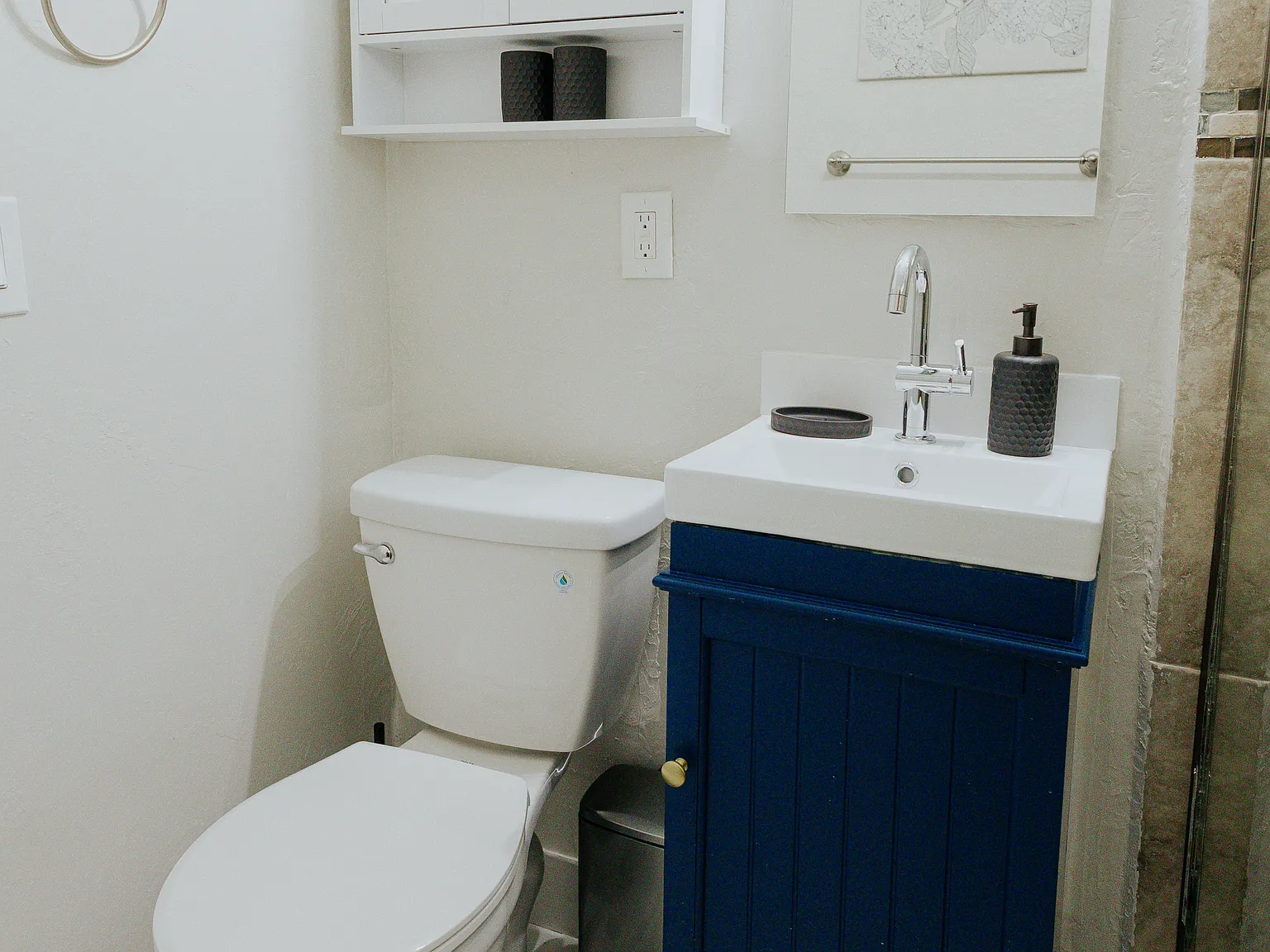Full bathroom with shower.