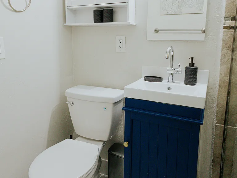 Full bathroom with shower.