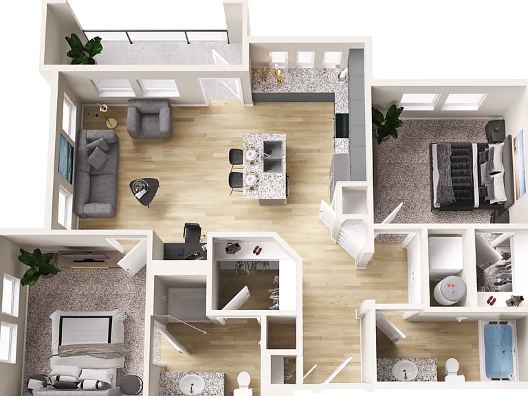 Two Bedroom Apartment in Greenville, TX with walk-in closets