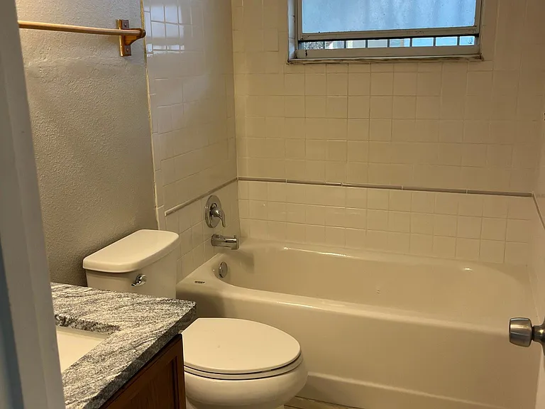 Bathroom, newly remodeled, new tub, sink, granite
