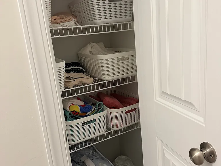 Linen closet in upstairs hallway