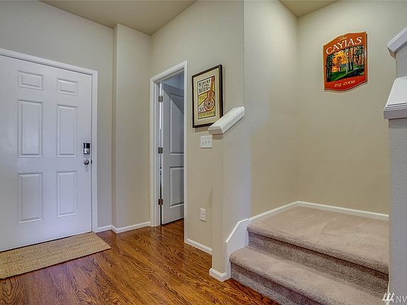 The open door on the right is the entrance to your powder room.