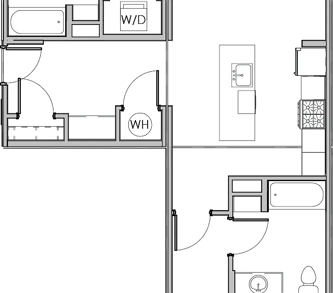 Two bedroom, two bath, 1,137 square feet Two bedroom, two bath, 1,137 square feet