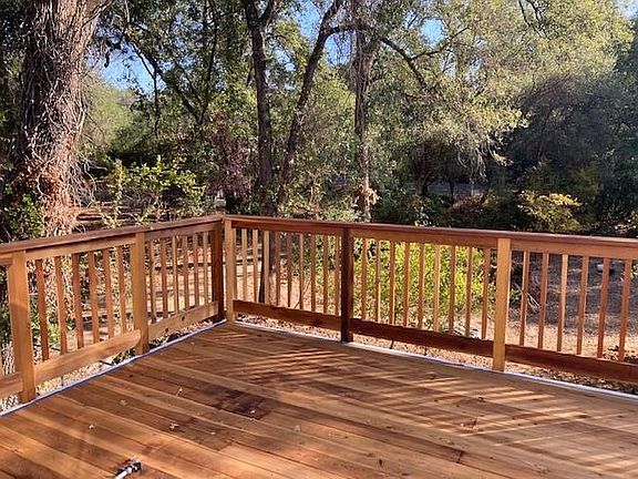 Redwood deck outside of master bedroom
