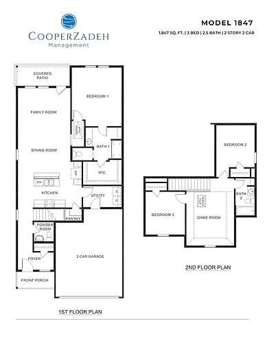 Floor plan 3 Bedrooms and 2.5 bathrooms