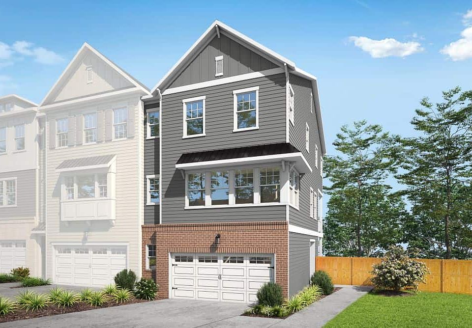 Townes at North Salem Homesite 92 Residence 3 Model Home Exterior Style Rendering