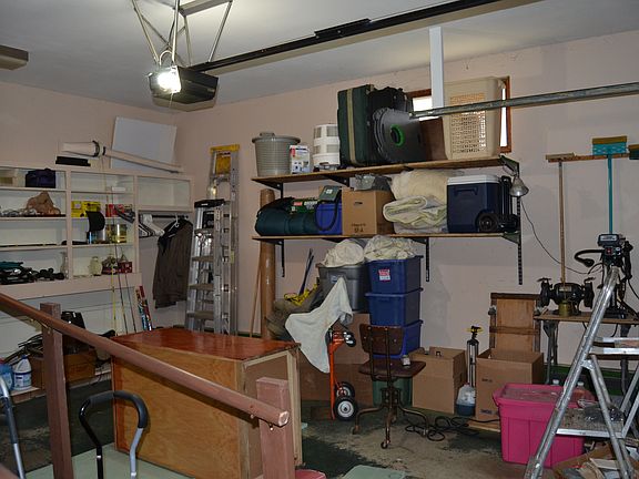 One side of the garage