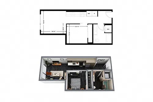 Floor plan a8 1 Bedroom