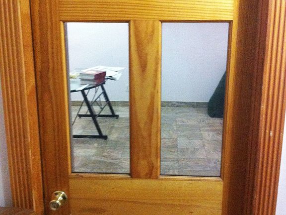 Glass door to main office / reception